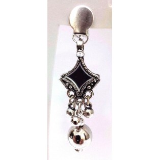 Silver Oxidized Earring Jhumka Jhumki Chandelier Dangle Drop Long - Fold Over 2